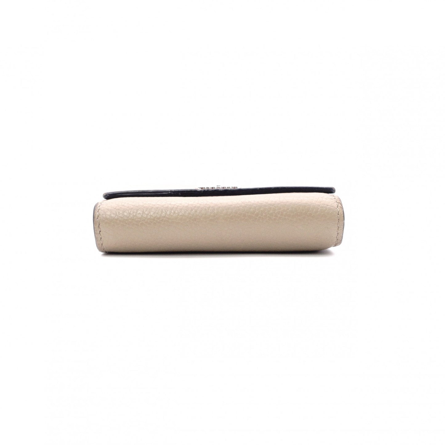 LOEWE Tri-Fold Anagram Tri-Fold Wallet, Leather, Beige, Silver Hardware