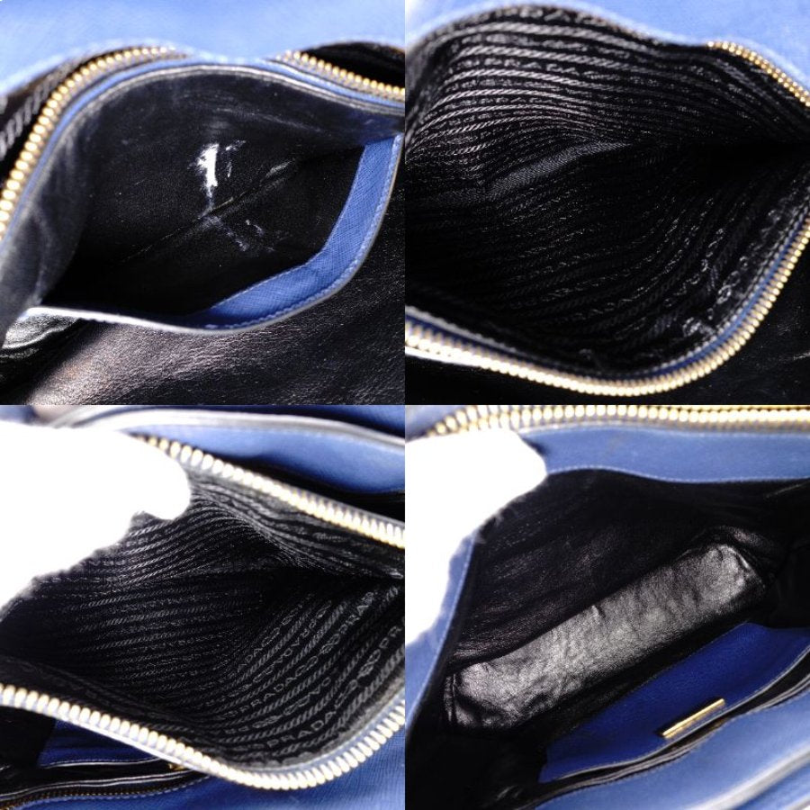 PRADA Leather Handbag Blue 2-Way Shoulder Bag