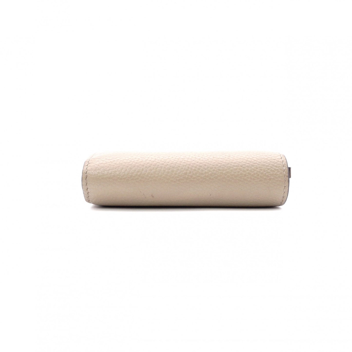 LOEWE Tri-Fold Anagram Tri-Fold Wallet, Leather, Beige, Silver Hardware