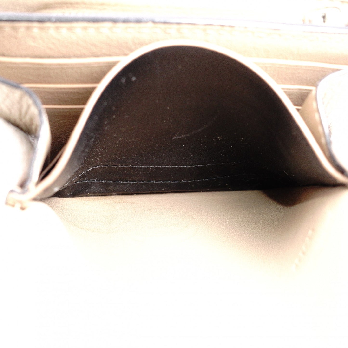 LOEWE Tri-Fold Anagram Tri-Fold Wallet, Leather, Beige, Silver Hardware