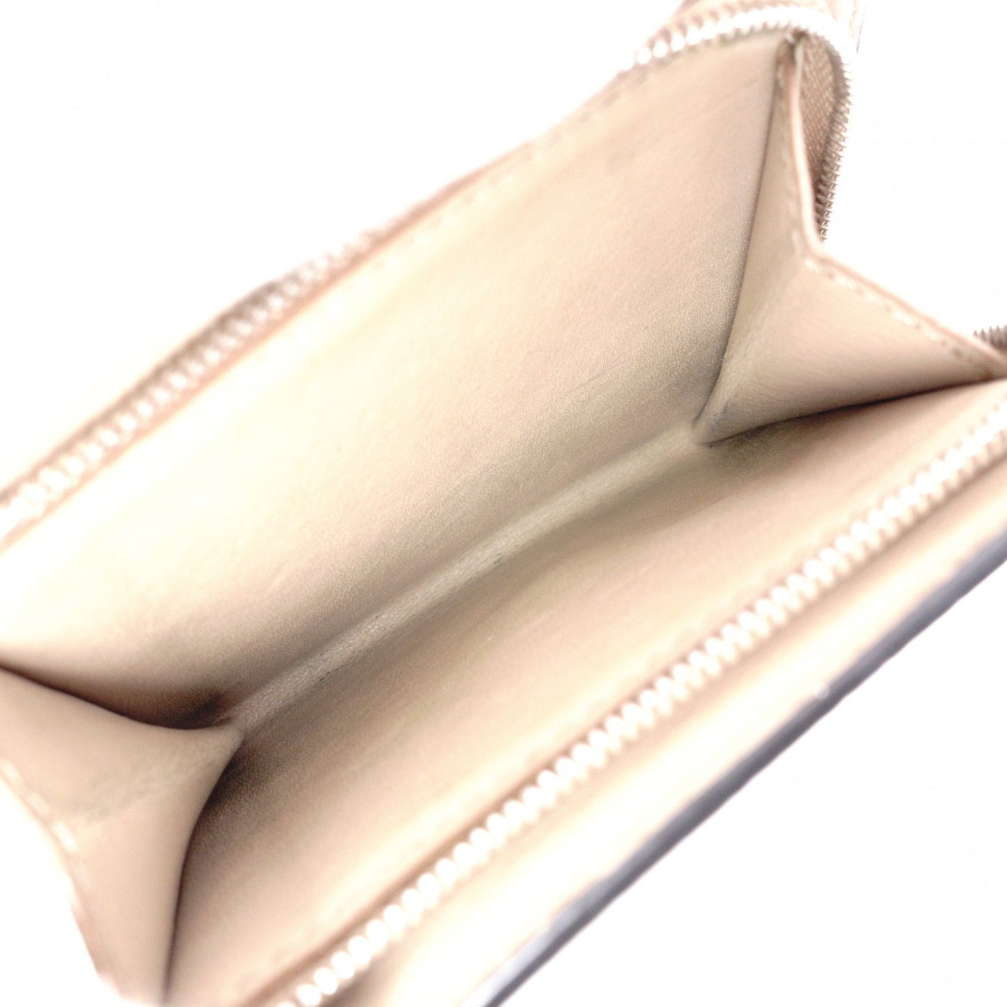 LOEWE Tri-Fold Anagram Tri-Fold Wallet, Leather, Beige, Silver Hardware