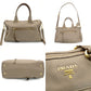 PRADA Vittorino Handbag 2-Way Beige Leather Crossbody Gold Hardware 7-10-280