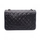 CHANEL Double Flap Big Matelassé Classic Shoulder Bag, Caviar Leather, Black with Silver Hardware