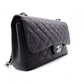 CHANEL Double Flap Big Matelassé Classic Shoulder Bag, Caviar Leather, Black with Silver Hardware