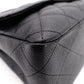 CHANEL Double Flap Big Matelassé Classic Shoulder Bag, Caviar Leather, Black with Silver Hardware