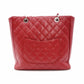 CHANEL Caviar Skin Chain Shoulder Bag Red PST Silver Hardware R801073