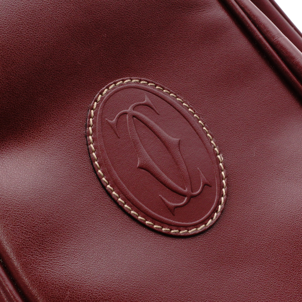 CARTIER Vintage Must Line Shoulder Bag, Leather, Red, Crossbody