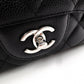 CHANEL Double Flap Big Matelassé Classic Shoulder Bag, Caviar Leather, Black with Silver Hardware