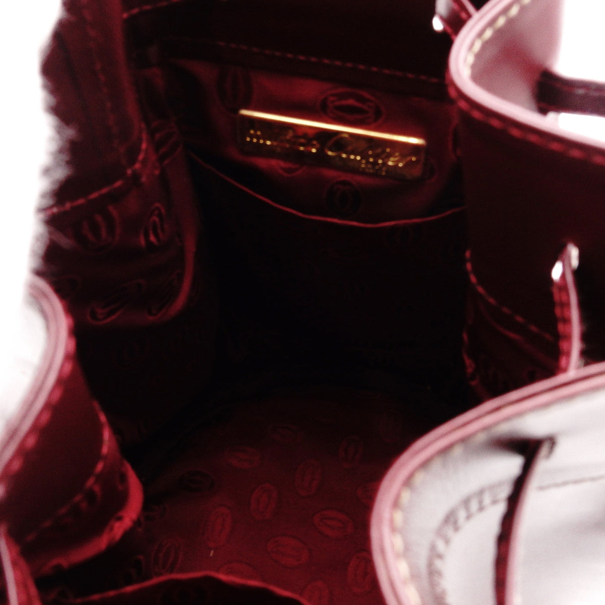 CARTIER Vintage Must Line Shoulder Bag, Leather, Red, Crossbody