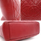 CHANEL Caviar Skin Chain Shoulder Bag Red PST Silver Hardware R801073