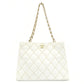 CHANEL Wild Stitch Chain Shoulder Bag Lambskin White Leather White Gold Hardware 7-9-587