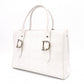 Christian Dior Cannage Tote Bag, Leather, White, Silver Hardware