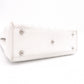 Christian Dior Cannage Tote Bag, Leather, White, Silver Hardware
