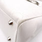 Christian Dior Cannage Tote Bag, Leather, White, Silver Hardware