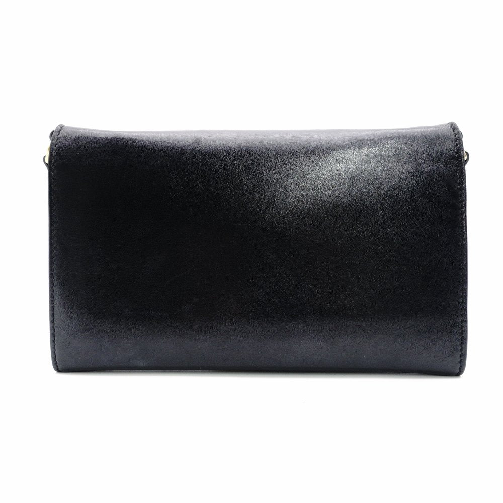 Burberry Shoulder Bag Black Leather Black TB Logo Gold Hardware R801591