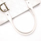 Christian Dior Cannage Tote Bag, Leather, White, Silver Hardware