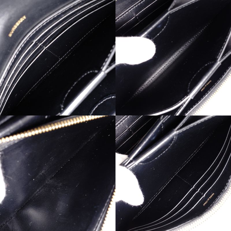Burberry Shoulder Bag Black Leather Black TB Logo Gold Hardware R801591