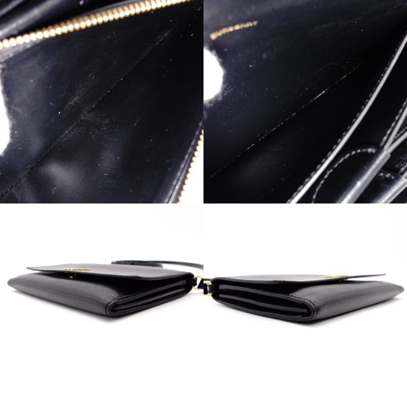 Burberry Shoulder Bag Black Leather Black TB Logo Gold Hardware R801591