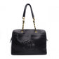 CHANEL Chain Shoulder Bag, Caviar Leather, Black, Gold Hardware