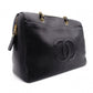 CHANEL Chain Shoulder Bag, Caviar Leather, Black, Gold Hardware