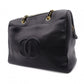 CHANEL Chain Shoulder Bag, Caviar Leather, Black, Gold Hardware
