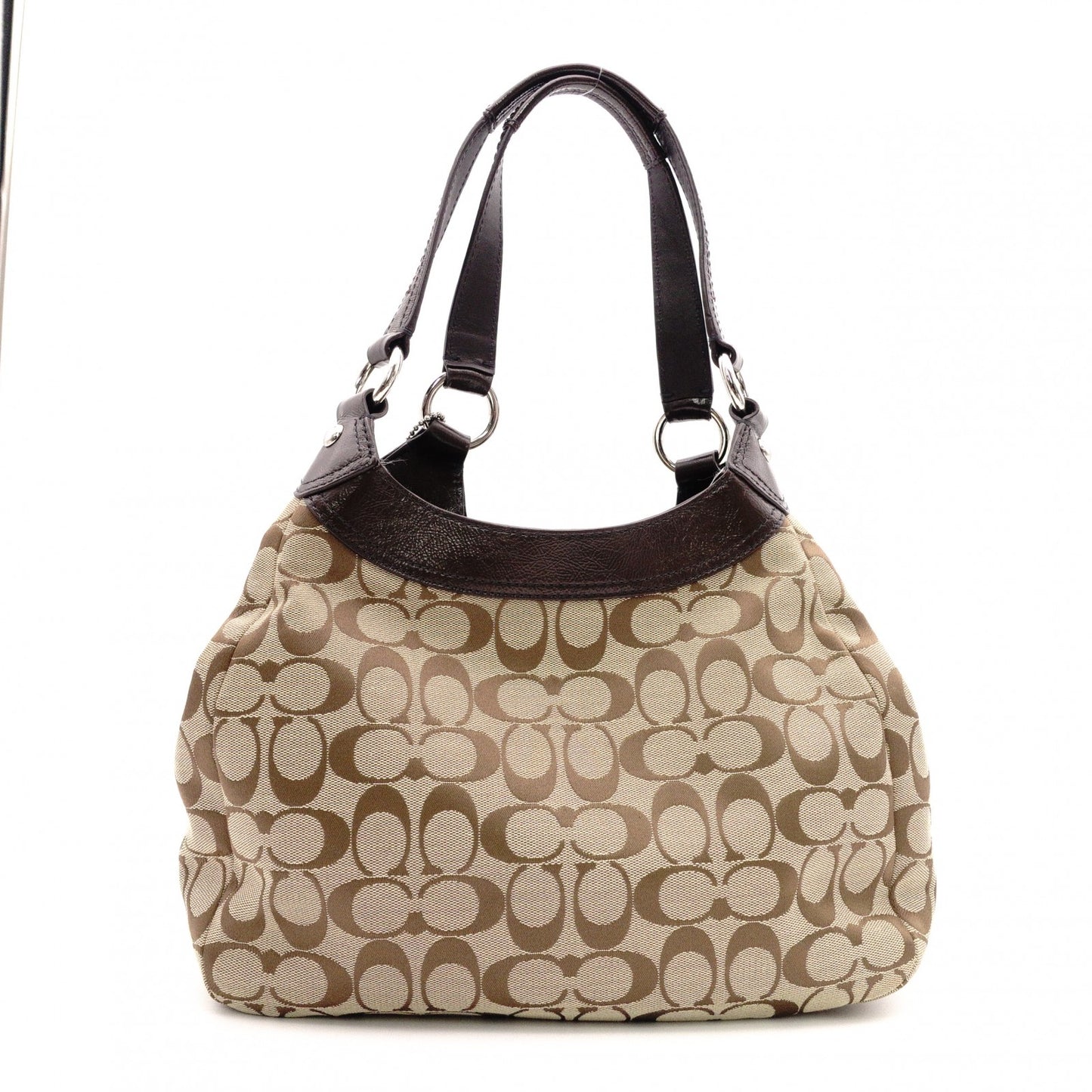 COACH Soho Signature Shoulder Bag, Canvas and Leather, Beige Tote Bag