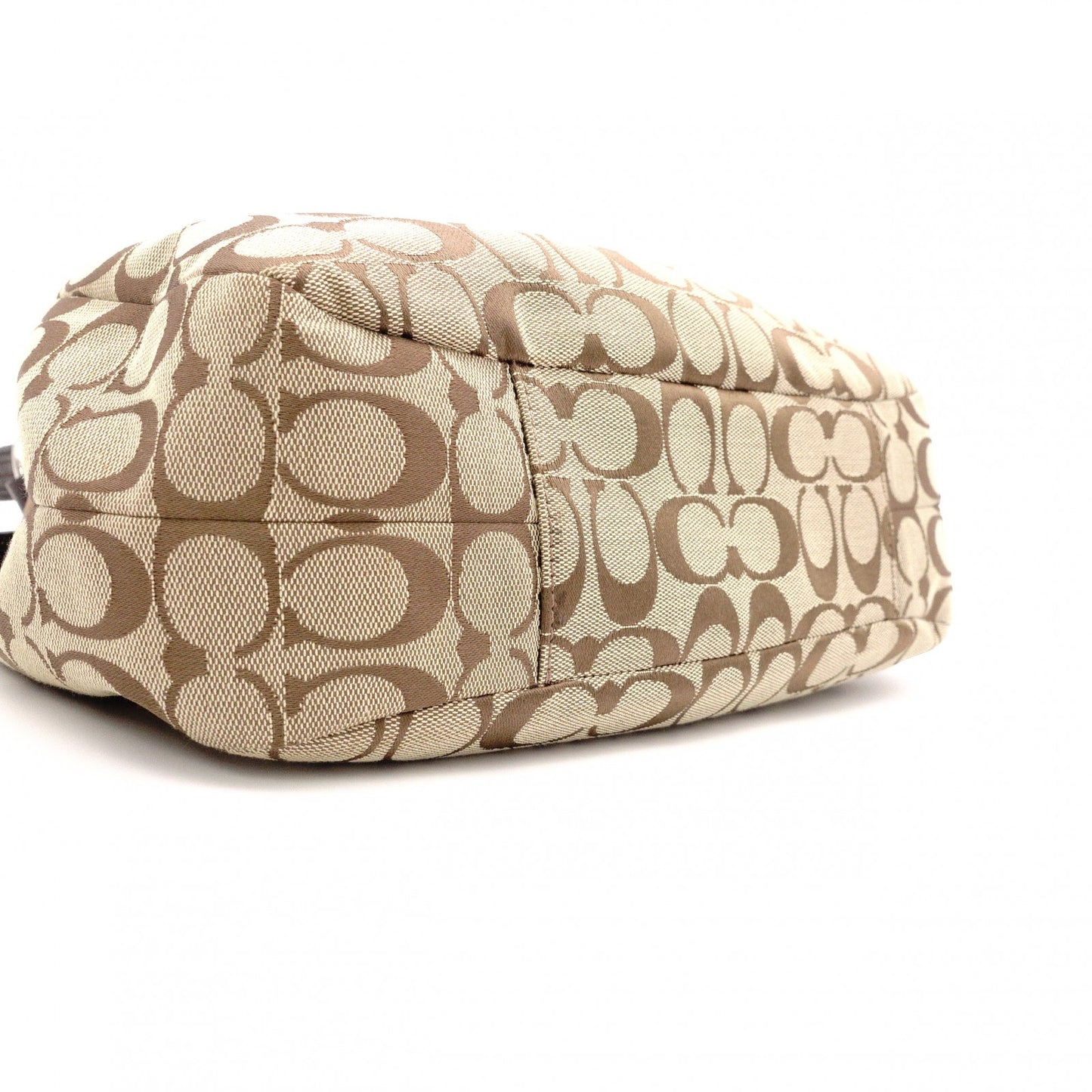 COACH Soho Signature Shoulder Bag, Canvas and Leather, Beige Tote Bag