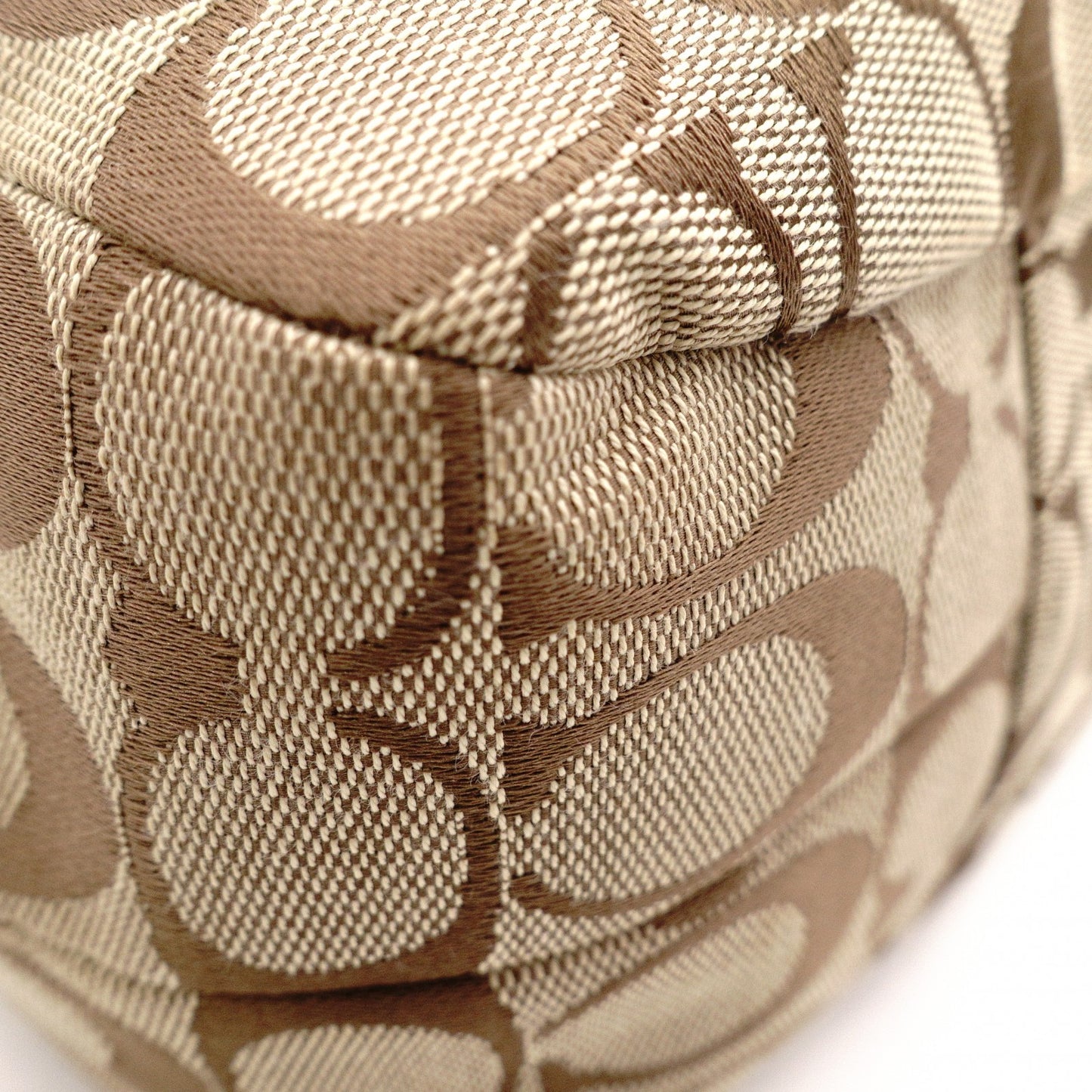 COACH Soho Signature Shoulder Bag, Canvas and Leather, Beige Tote Bag