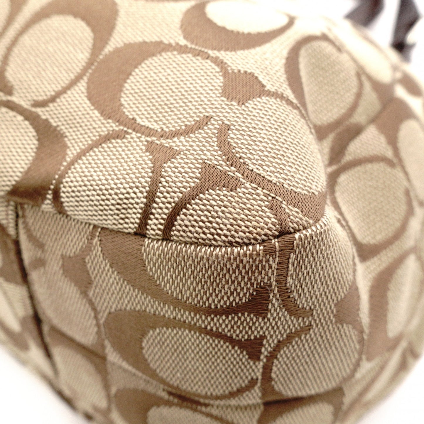 COACH Soho Signature Shoulder Bag, Canvas and Leather, Beige Tote Bag