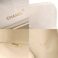 CHANEL Matelassé Chain Shoulder Bag White × Navy Lambskin Leather Crossbody Gold Hardware 7-9-584