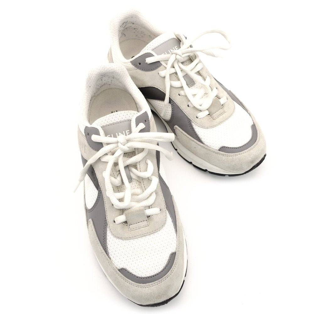 Céline Runner Sneakers CR-03 Men's White × Gray EU41 10" Suede Calf 7-10-476