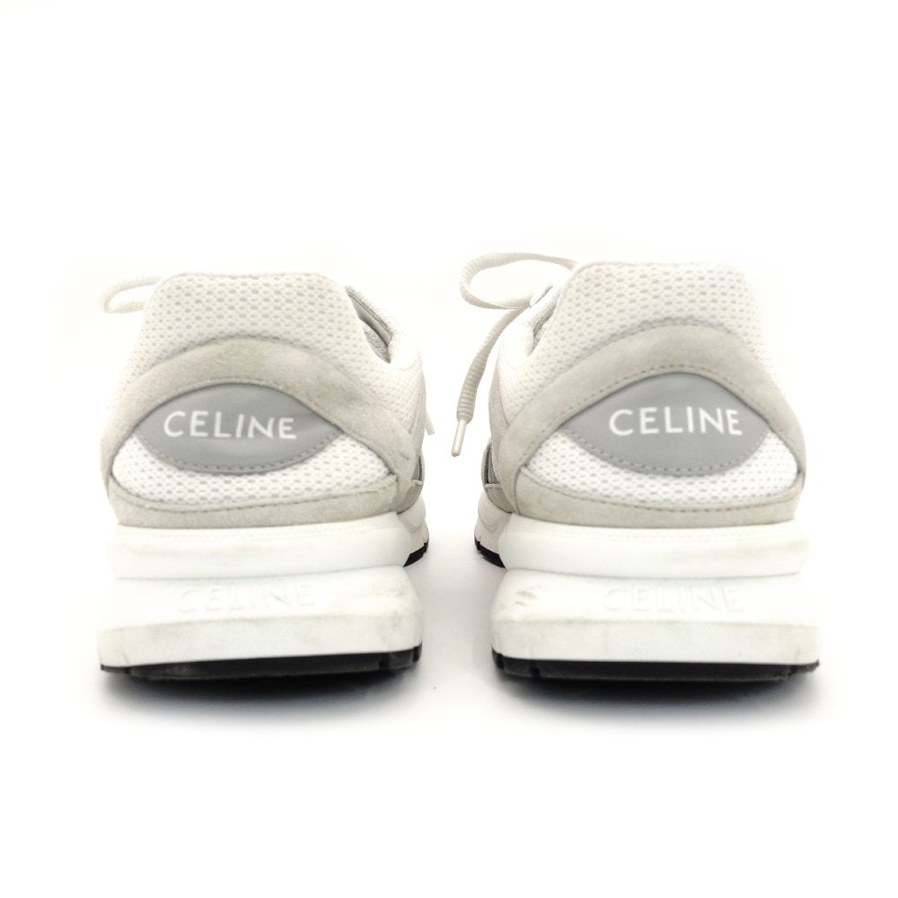 Céline Runner Sneakers CR-03 Men's White × Gray EU41 10" Suede Calf 7-10-476