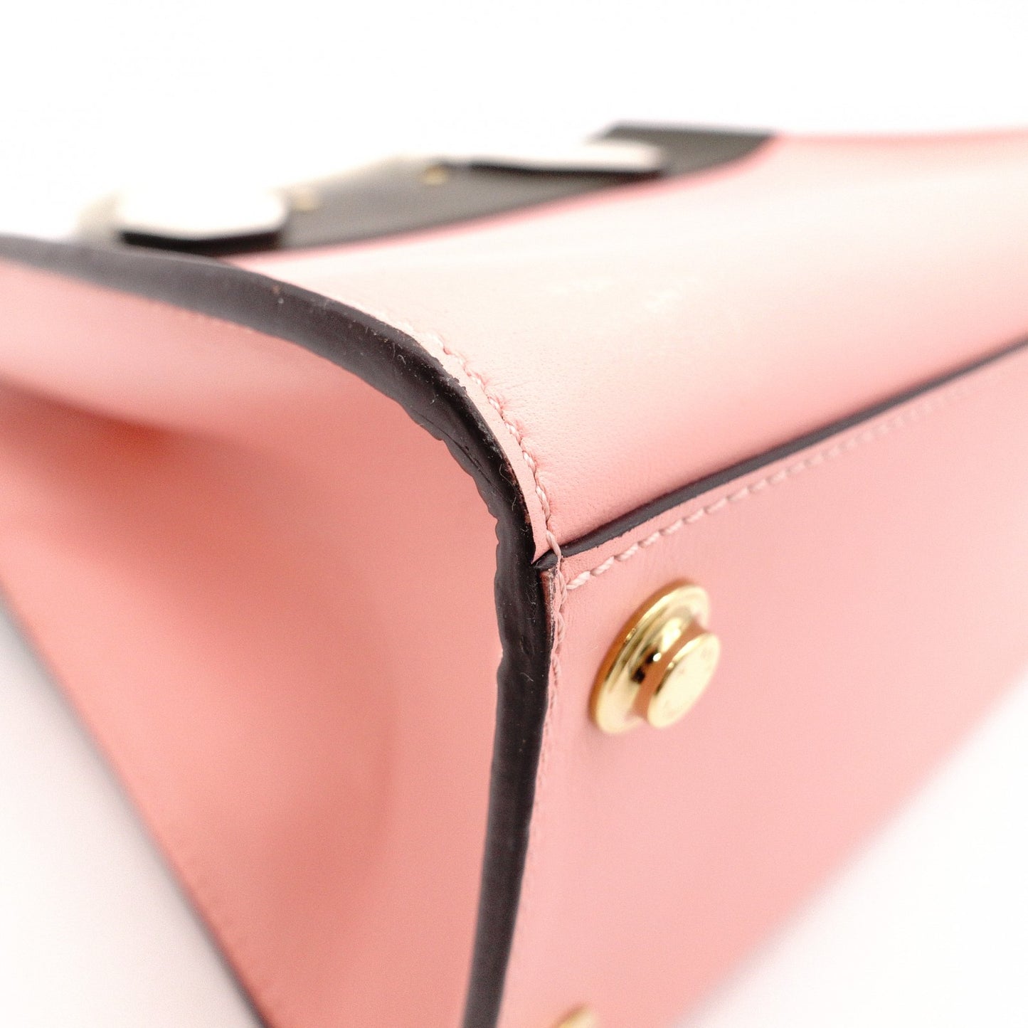 LOUIS VUITTON City Steamer PM Handbag, Leather, Pink, Khaki, Gold Hardware