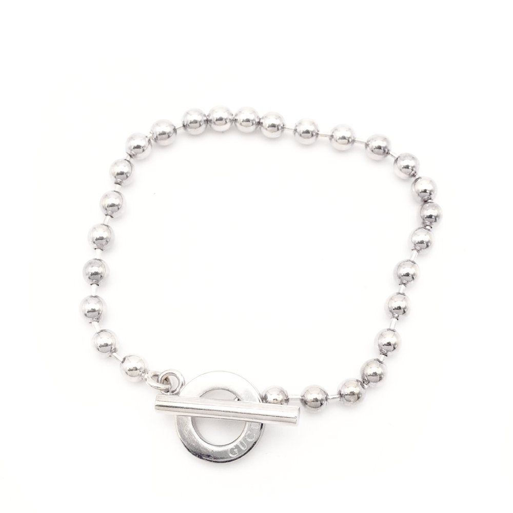 GUCCI Chain Lariat Bracelet Silver 925 Ball Silver Approx. 19g 7-10-502