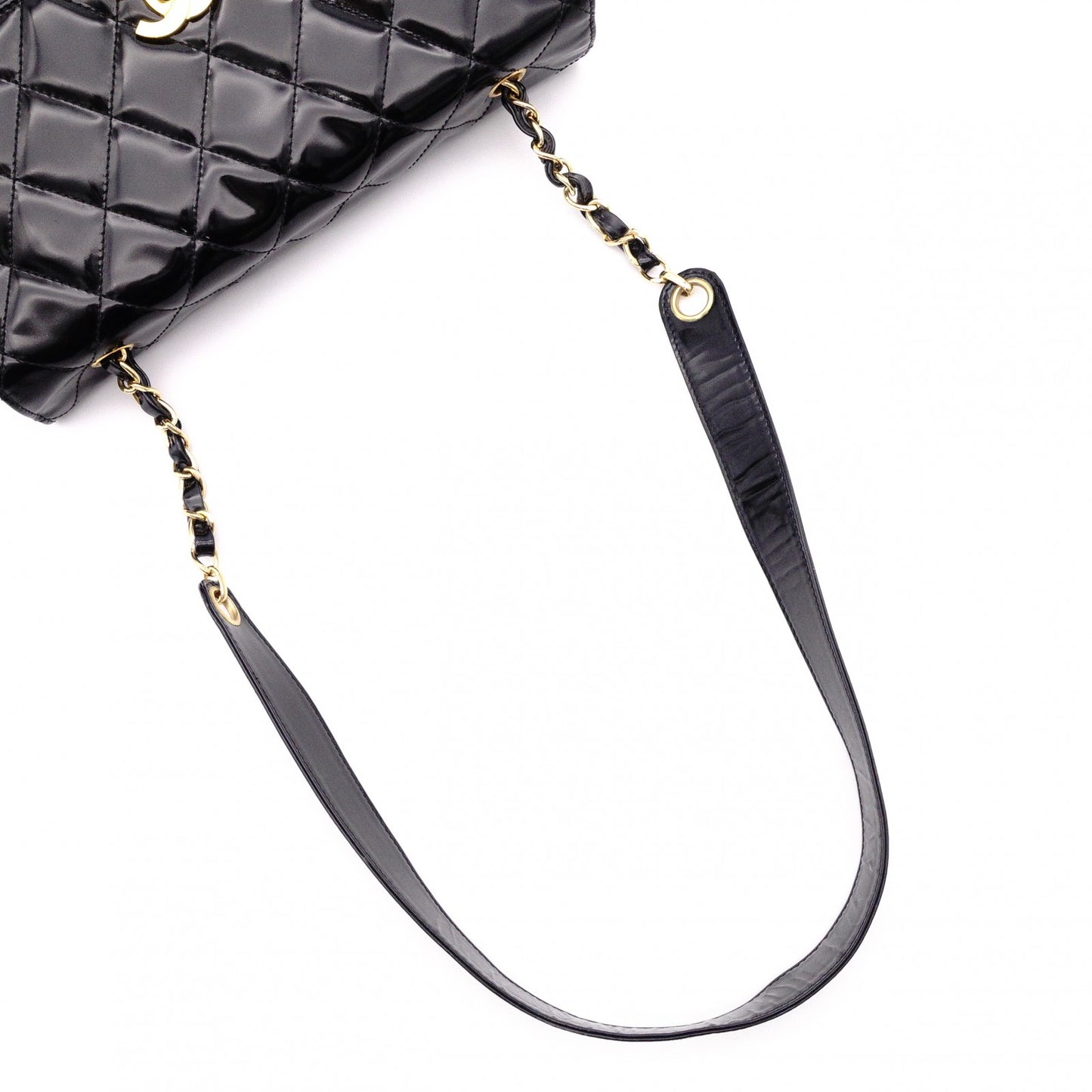 CHANEL シャネル ショルダーバッグ パテントレザー ブラック【中古】 レディース