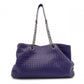 BOTTEGAVENETA Bottega Veneta Intrecciato Shoulder Bag, Leather, Navy, Tote Bag