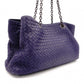 BOTTEGAVENETA Bottega Veneta Intrecciato Shoulder Bag, Leather, Navy, Tote Bag