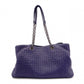 BOTTEGAVENETA Bottega Veneta Intrecciato Shoulder Bag, Leather, Navy, Tote Bag