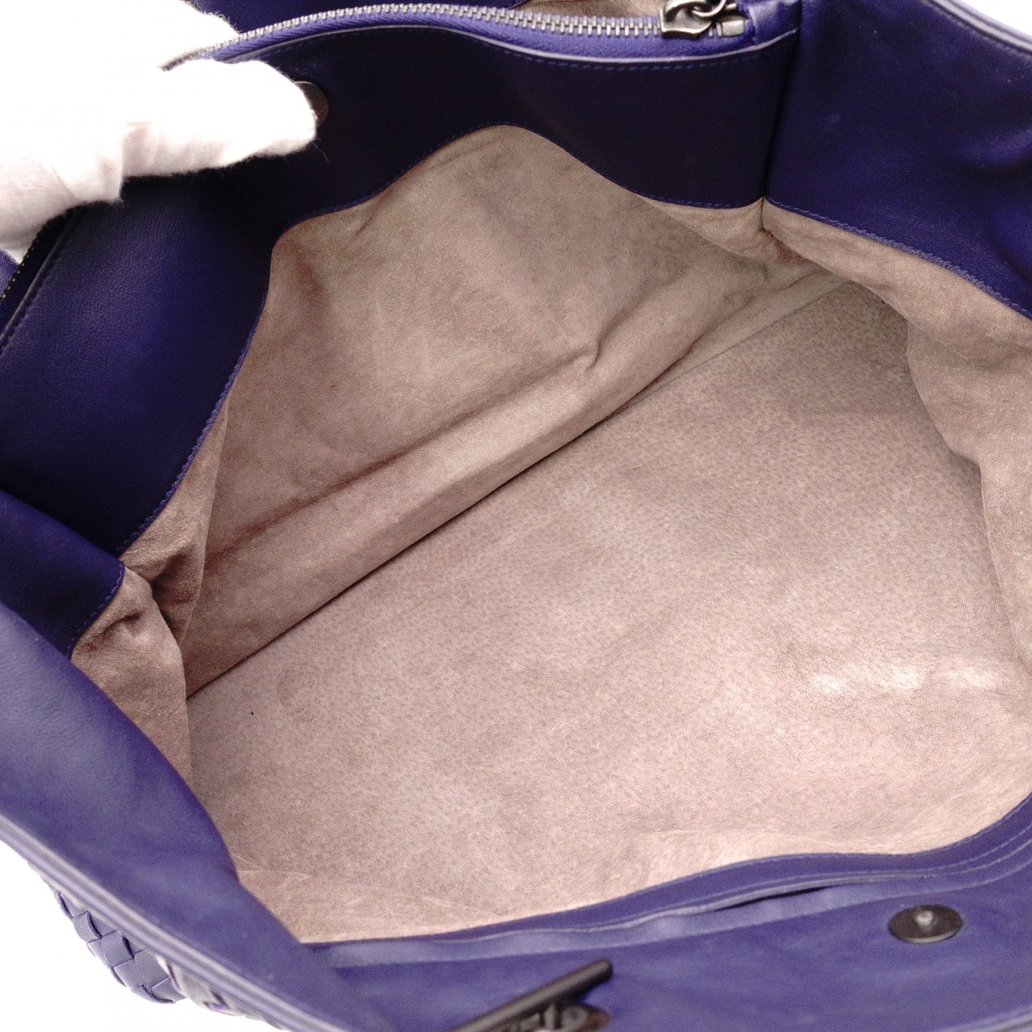 BOTTEGAVENETA Bottega Veneta Intrecciato Shoulder Bag, Leather, Navy, Tote Bag