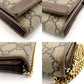 GUCCI Off-Dia GG Marmont PVC Leather Chain Wallet 546592 Crossbody Beige Brown Sherry Line 7-10-306
