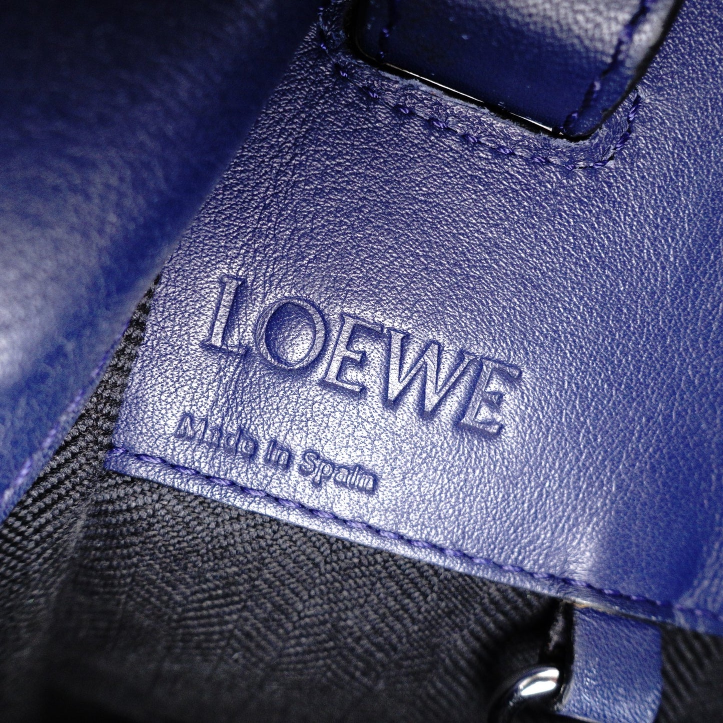 LOEWE Hammock Small Handbag, Leather, Blue, 2-Way Shoulder Bag