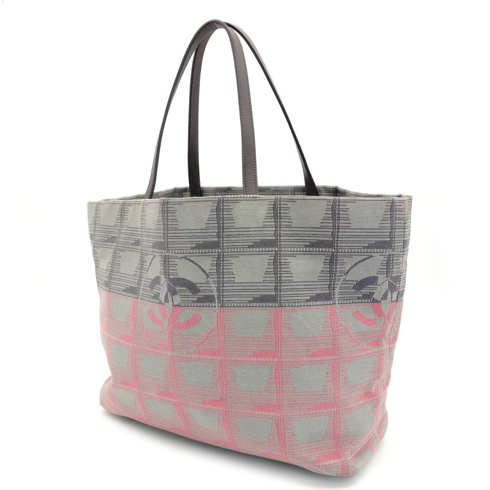 CHANEL New Neutra Tote Bag Nylon Gray × Pink Shoulder Bag A47147 7-10-388