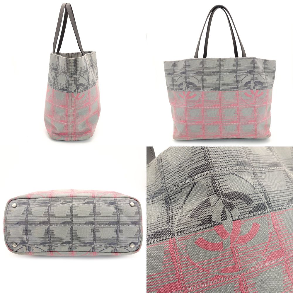 CHANEL New Neutra Tote Bag Nylon Gray × Pink Shoulder Bag A47147 7-10-388