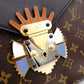 LOUIS VUITTON Tribal Mask Pochette GM Monogram Canvas Shoulder Bag, PVC/Leather, Brown