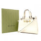 GUCCI Zumi Small Top-Handle Handbag, 2-Way Shoulder Bag, Leather, White, Women's