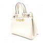 GUCCI Zumi Small Top-Handle Handbag, 2-Way Shoulder Bag, Leather, White, Women's