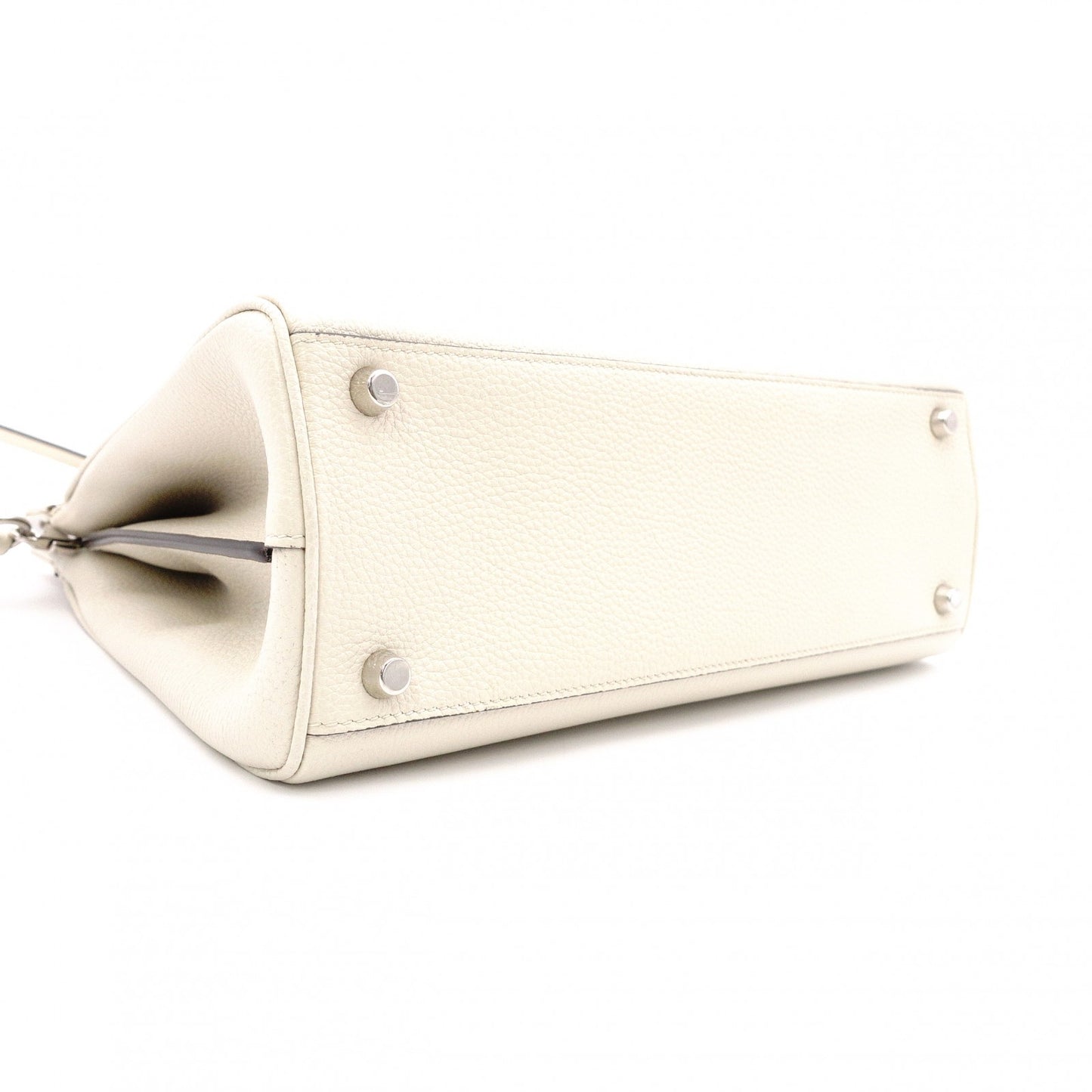 GUCCI Zumi Small Top-Handle Handbag, 2-Way Shoulder Bag, Leather, White, Women's