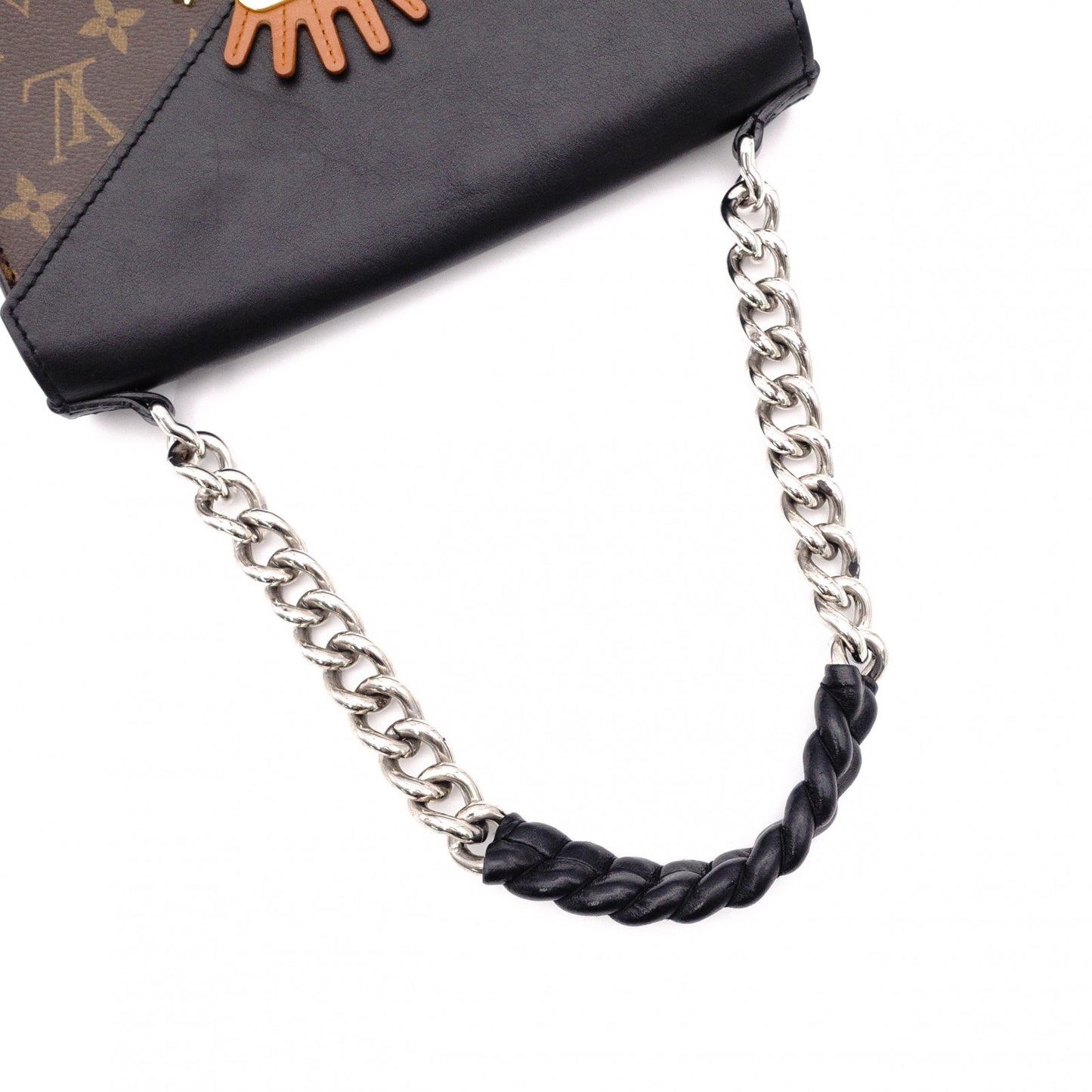LOUIS VUITTON Tribal Mask Pochette GM Monogram Canvas Shoulder Bag, PVC/Leather, Brown