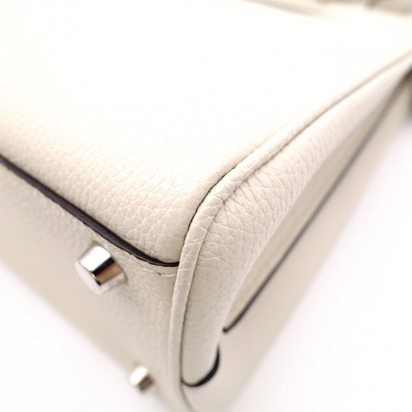GUCCI Zumi Small Top-Handle Handbag, 2-Way Shoulder Bag, Leather, White, Women's