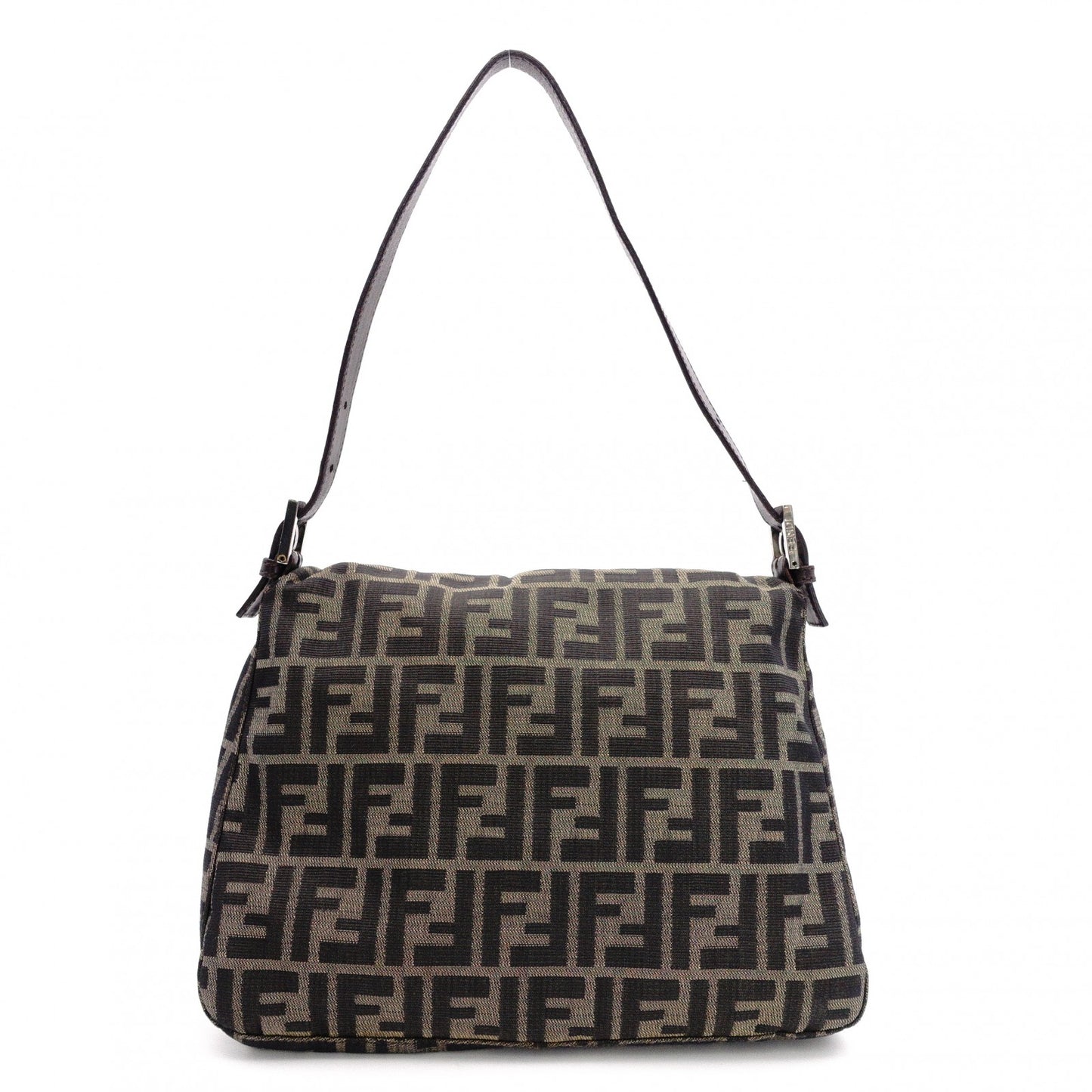 FENDI Mamma Bucket Zucca Shoulder Bag, Canvas and Leather, Brown